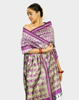 Bibhu Mohapatra Lavender Mulberry Silk Pochampally Ikat Saree Ikatan