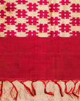 Bibhu Mohapatra Red & Yellow Mulberry Silk Pochampally Ikat Saree Ikatan