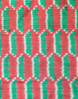 Ikatan Green & Red Mulberry Silk Pochampally Ikat Saree Ikatan