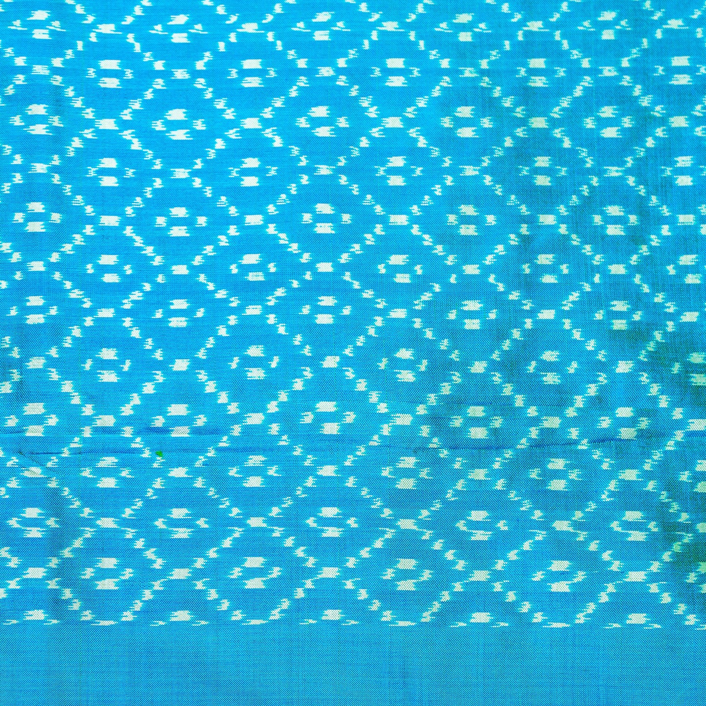Ikatan Blue & Green Mulberry Silk Pochampally Ikat Saree Ikatan