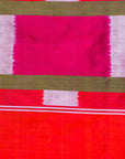 Ikatan Mauve & Pink Mulberry Silk Pochampally Ikat Saree Ikatan