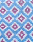 Ikatan Blue and Mauve Mulberry Silk Pochampally Ikat Saree Ikatan