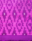 Ikatan Orange & Purple Mulberry Silk Pochampally Ikat Saree Ikatan