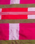 Ikatan Sage Green & Dark Pink Mulberry Silk Pochampally Ikat Saree Ikatan