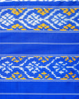 Ikatan Blue & White Mulberry Silk Pochampally Ikat Saree