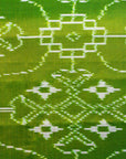 Ikatan Parrot Green & Peach Mulberry Silk Patola Ikat Saree Ikatan