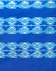 Ikatan Dual Blue Shade Mulberry Silk Pochampally Ikat Saree