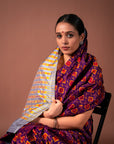 Bibhu Mohapatra Dark Purple & Orange Mulberry Silk Odisha Ikat Saree Ikatan