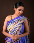 Bibhu Mohapatra Iris Purple & Yellow Mulberry Silk Ikat Saree Ikatan