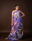 Bibhu Mohapatra Iris Purple & Yellow Mulberry Silk Ikat Saree Ikatan
