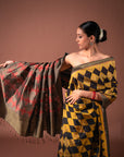 Bibhu Mohapatra Golden & Black Mulberry Silk Odisha Ikat Saree Ikatan