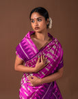 Bibhu Mohapatra Pink & Purple Mulberry Silk Odisha Ikat Saree Ikatan