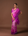 Bibhu Mohapatra Pink & Purple Mulberry Silk Odisha Ikat Saree Ikatan