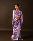 Bibhu Mohapatra Light Purple Mulberry Silk Pochampally Ikat Saree Ikatan