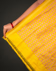 Bibhu Mohapatra Green & Yellow Mulberry Silk Pochampally Ikat Saree Ikatan