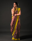Ikatan Brown & Yellow Mulberry Silk Odisha Ikat Saree Ikatan