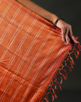 Ikatan Yellow & Orange Mulberry Silk Pochampally Ikat Saree Ikatan