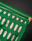 Ikatan Green Mulberry Silk Pochampally Ikat Saree Ikatan