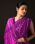 Ikatan Pink and Purple Mulberry Silk Odisha Ikat Saree Ikatan