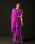 Ikatan Pink and Purple Mulberry Silk Odisha Ikat Saree Ikatan