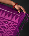 Ikatan Pink and Purple Mulberry Silk Odisha Ikat Saree Ikatan