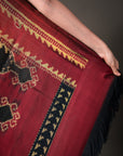Poonam Bhagat Black & Maroon Mulberry Silk Gujarat Ikat Saree Ikatan