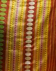 Maroon & Orangish Yellow Mulberry Silk Odisha Ikat Saree