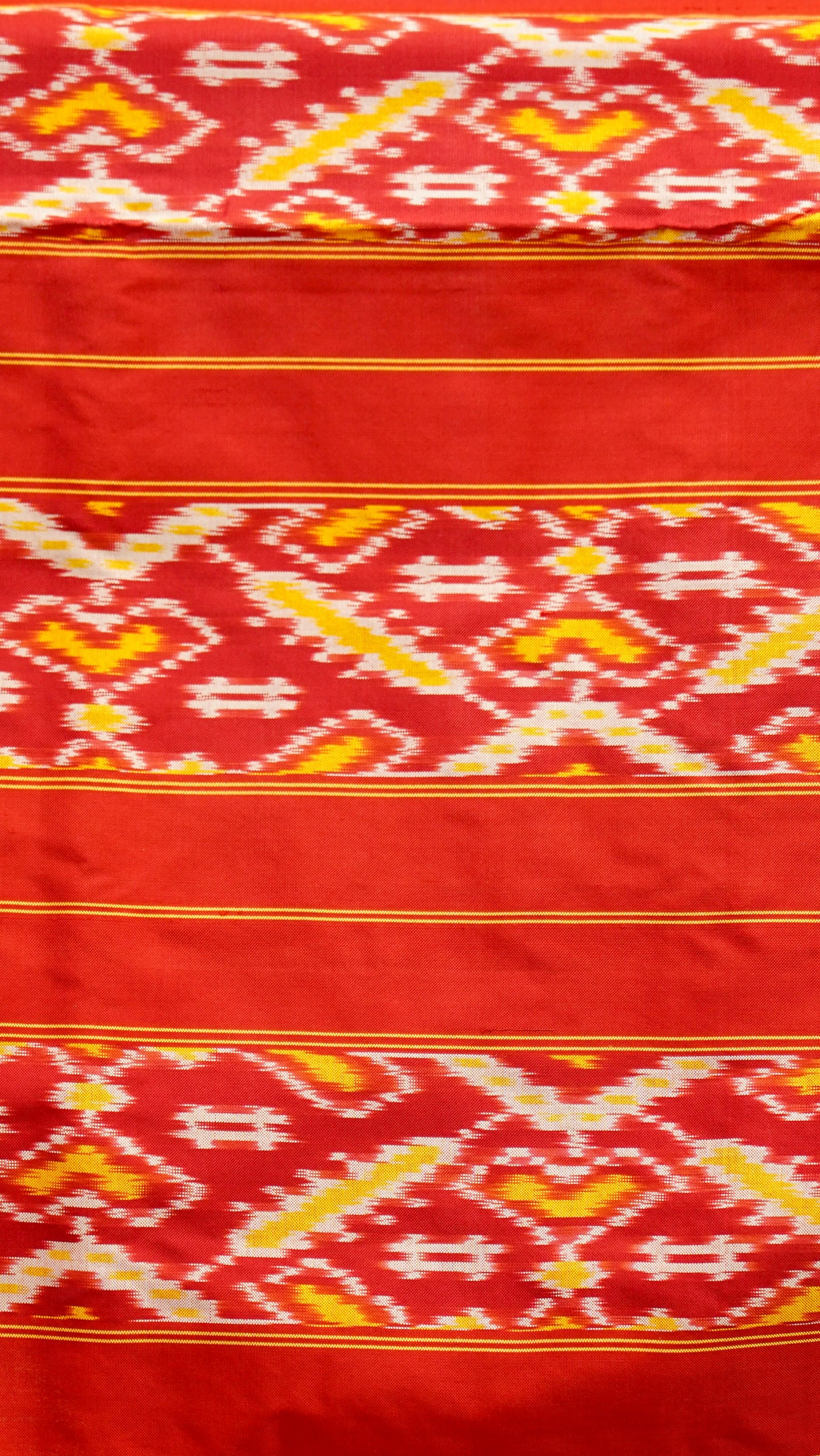 Grey & Red Mulberry Silk Pochampally Ikat Saree
