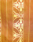 Rust Orange & White Mulberry Silk Pochampally Ikat Saree