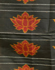 Golden & Black Mulberry Silk Odisha Ikat Saree