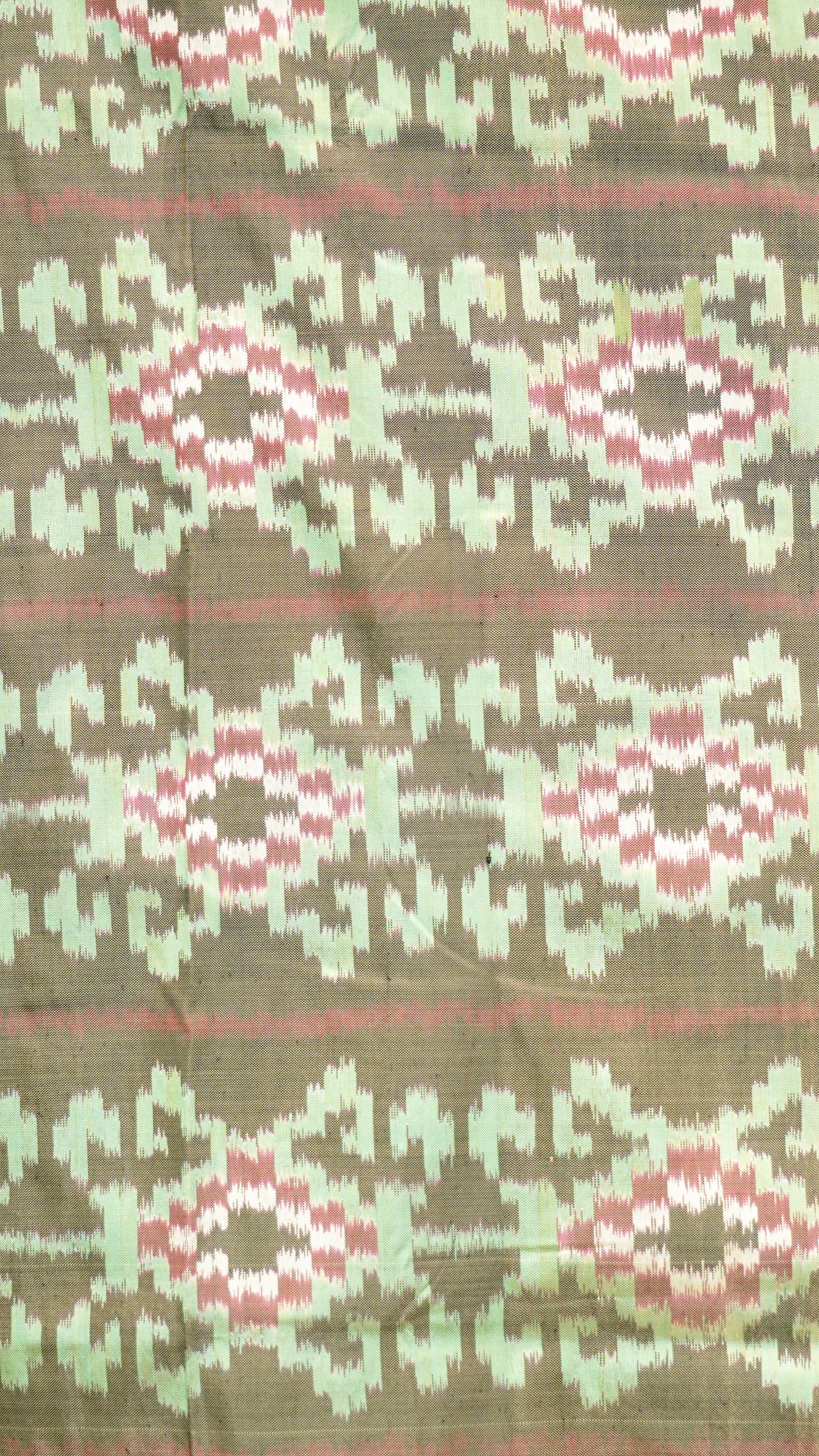 Mint Green & Maroon Mulberry Silk Pochampally Ikat Saree