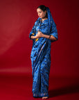 Ikatan Electric Blue Mulberry Silk Odisha Ikat Saree Ikatan