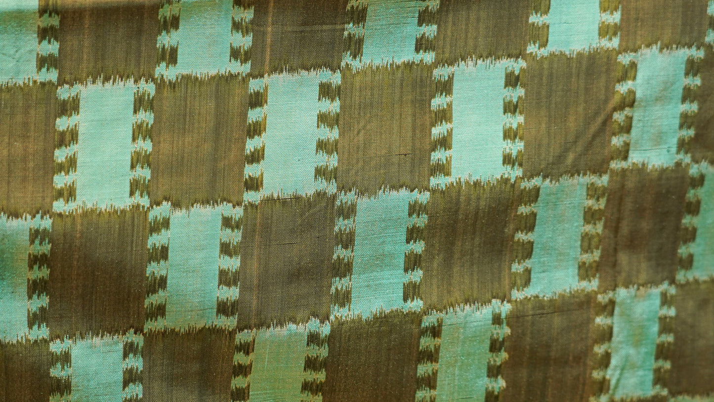 Blue & Dark Grey Mulberry Silk Pochampally Ikat Saree