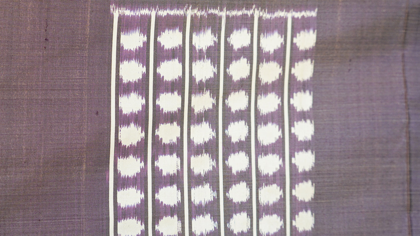 Bibhu Mohapatra Greyish Purple Mulberry Silk Pochampally Ikat Saree