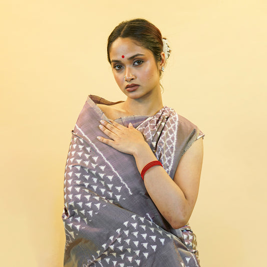 Bibhu Mohapatra Purple Mulberry Silk Pochampally Ikat Saree