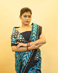 Bibhu Mohapatra Blue & Silver Mulberry Silk Odisha Ikat Saree