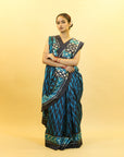 Bibhu Mohapatra Dual Blue & Silver Mulberry Silk Odisha Ikat Saree