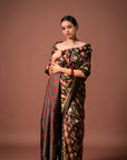 Bibhu Mohapatra Maroon & Golden Mulberry Silk Odisha Ikat Saree