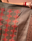 Bibhu Mohapatra Maroon & Golden Mulberry Silk Odisha Ikat Saree