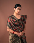 Bibhu Mohapatra Olive Green Mulberry Silk Odisha Ikat Saree Ikatan
