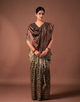 Bibhu Mohapatra Olive Green Mulberry Silk Odisha Ikat Saree Ikatan