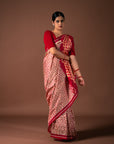 Bibhu Mohapatra Red & Yellow Mulberry Silk Pochampally Ikat Saree
