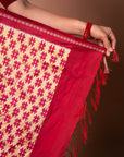 Bibhu Mohapatra Red & Yellow Mulberry Silk Pochampally Ikat Saree