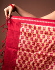 Bibhu Mohapatra Pink & Grey Mulberry Silk Pochampally Ikat Saree