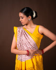 Bibhu Mohapatra Mauve & Yellow Mulberry Silk Pochampally Ikat Saree Ikatan