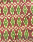 Dark Pink and Green Mulberry Silk Pochampally Ikat Fabric