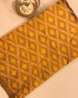 Golden Yellow Raw Silk Pochampally Ikat Fabric