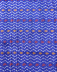 Blue Raw Silk Pochampally Ikat Fabric