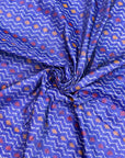 Blue Raw Silk Pochampally Ikat Fabric