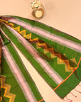 Green & Yellow Mulberry Silk Odisha Ikat Stole